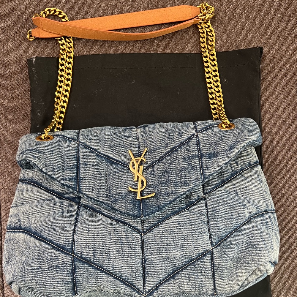 Super cute denim quilted bag.